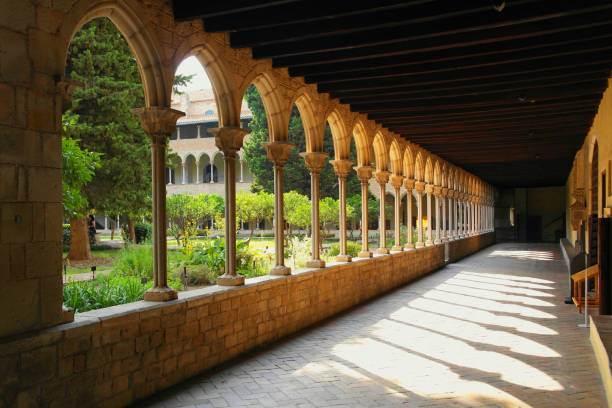 Pedralbes, Barcelona, Spain. Columns of the monastery