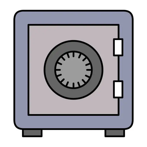 Vector illustration of safe box isolated icon