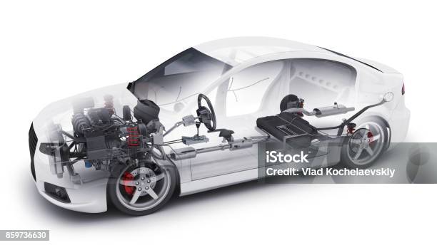 Transparent Car And Interior Parts Stock Photo - Download Image Now - Car, Vehicle Part, Spare Part