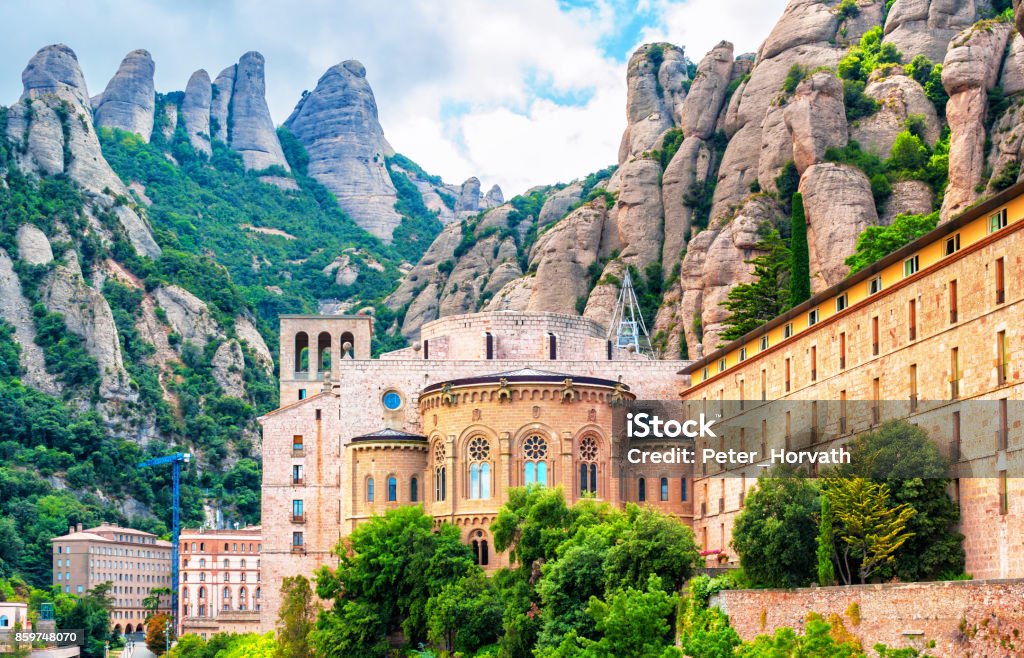 Santa Maria de Montserrat abbey, Catalonia Spain Montserrat - Catalonia Stock Photo