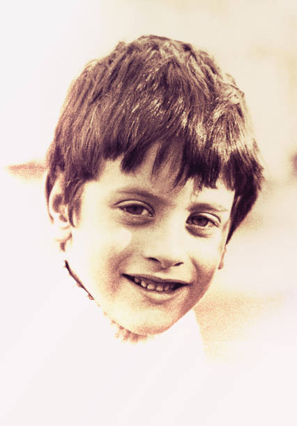 istock Black and white toned vitage boy portrait 859751974