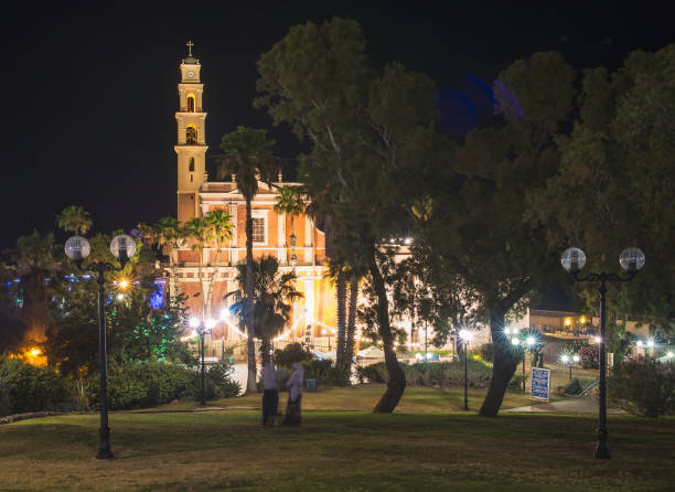 stone old city Jaffa in Tel Aviv at night