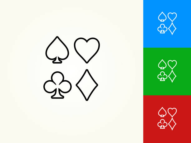 Poker Card With Diamond Line Style Vector Art At Vecteezy