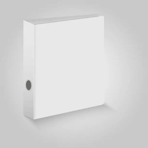 Vector illustration of Blank closed office binder. White covers.  Vector illustration.