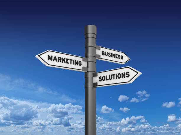 istock Business Marketing Solutions Directional Sign 859761164