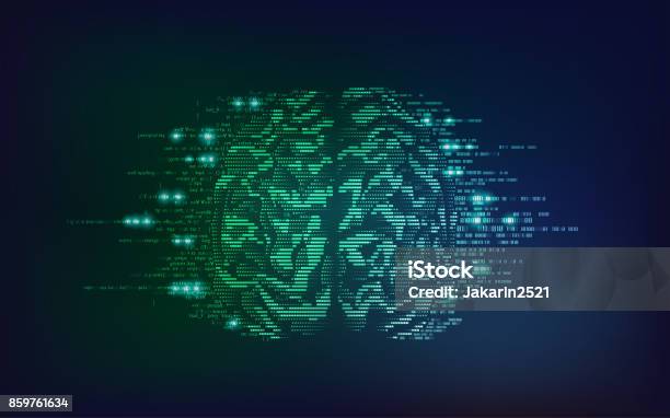 Gehirnseite Stock Vektor Art und mehr Bilder von Daten - Daten, Künstliche Intelligenz, Computersprache