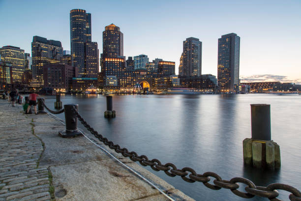 istock Boston, Skyline of Boston's Financial District at sunset 859768308