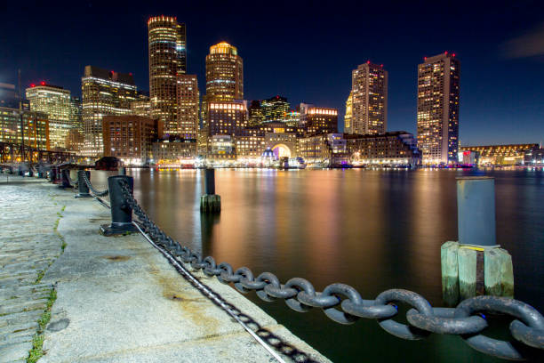 istock Boston, Skyline of Boston's Financial District at sunset 859770428