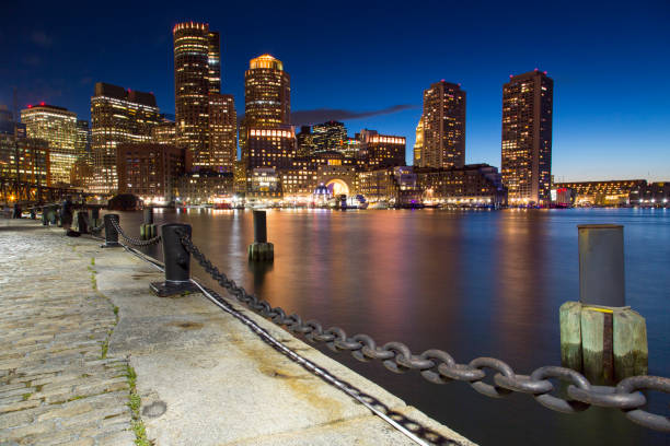 istock Boston, Skyline of Boston's Financial District at sunset 859770694
