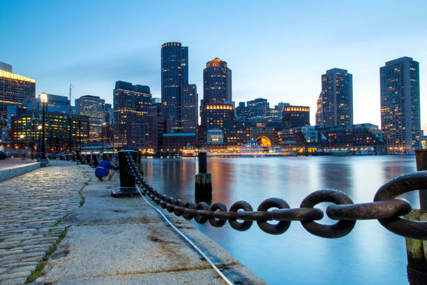 istock Boston, Skyline of Boston's Financial District at sunset 859770978