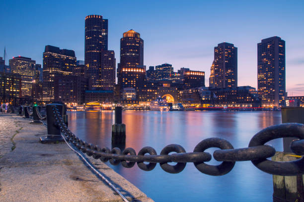 istock Boston, Skyline of Boston's Financial District at sunset 859771292