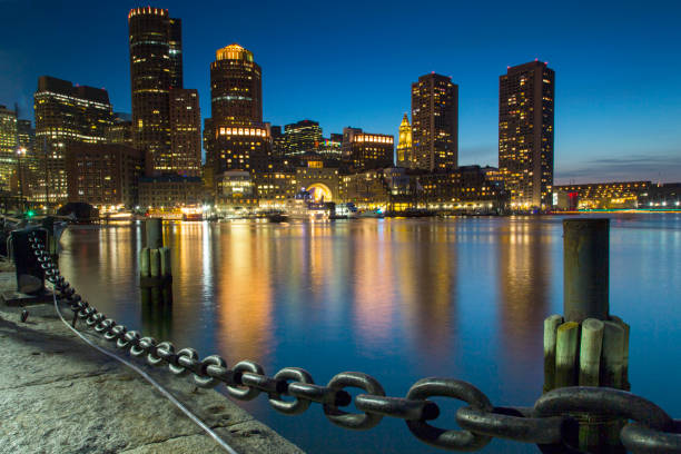 istock Boston, Skyline of Boston's Financial District at sunset 859771594