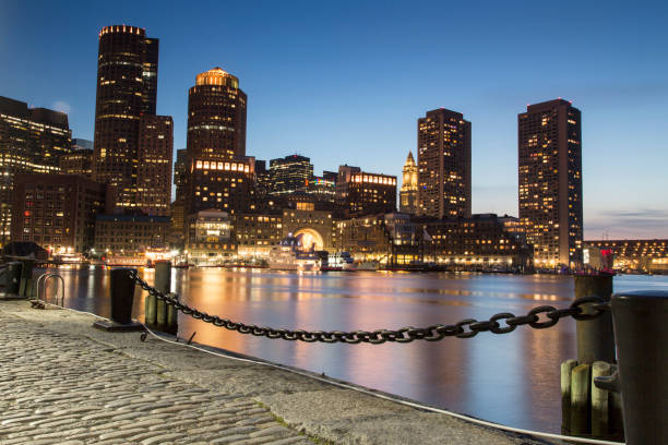 istock Boston, Skyline of Boston's Financial District at sunset 859771724