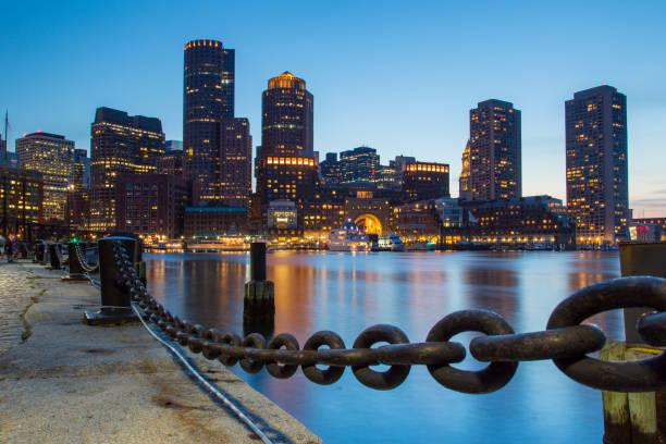 istock Boston, Skyline of Boston's Financial District at sunset 859771872
