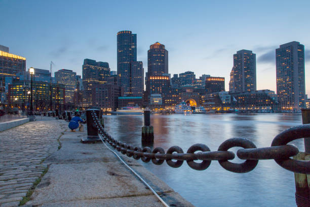 istock Boston, Skyline of Boston's Financial District at sunset 859772052