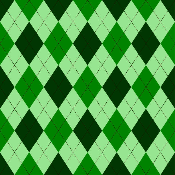 istock Seamless argyle pattern in shades of green with white stitch. Vector illustration. 859775342