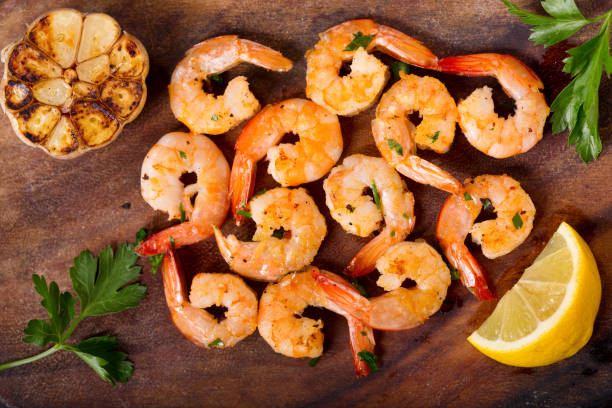 istock grilled shrimps on a wooden board 859791882