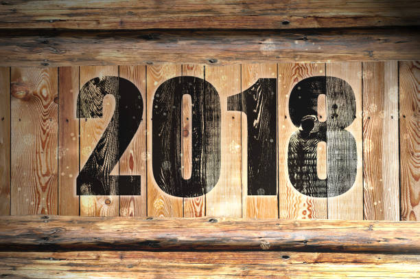 istock 2018 written on wooden plank 859806578