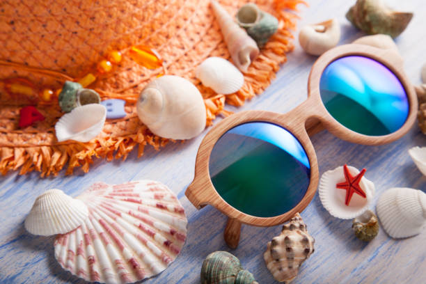 istock beach accessories glasses hat cockleshells 859812846