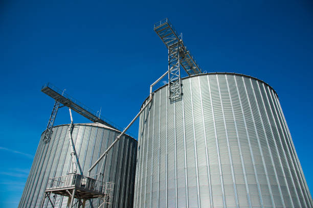 istock Steel grain silos used to store grain 859813890