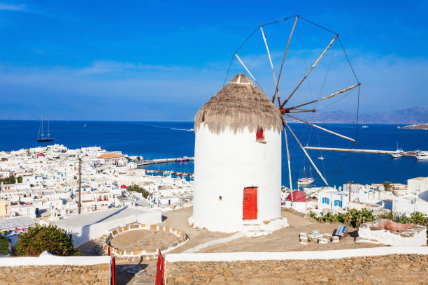 istock Windmills on Mykonos, Greece 859820786