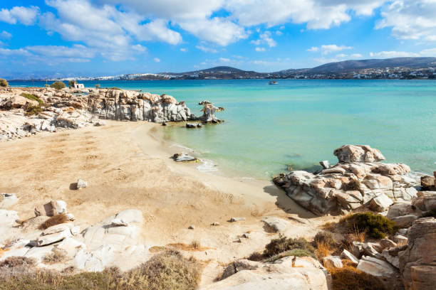 Beach on Paros island Kolimbithres beach with beauty stone rocks on the Paros island in Greece paros stock pictures, royalty-free photos & images