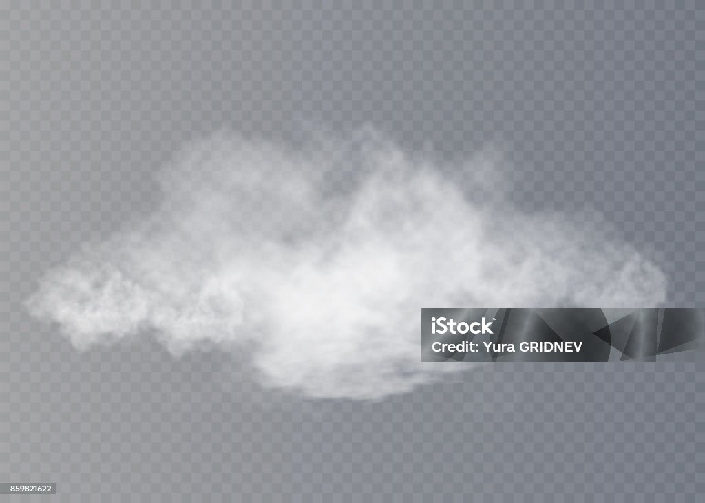 Fog or smoke isolated transparent special effect. White vector cloudiness, mist or smog background. Vector illustration Smoking - Activity stock vector