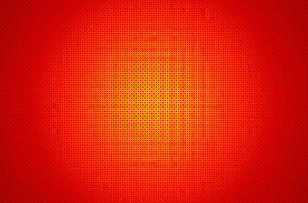 Full frame seamless modern geometric design on red paper.