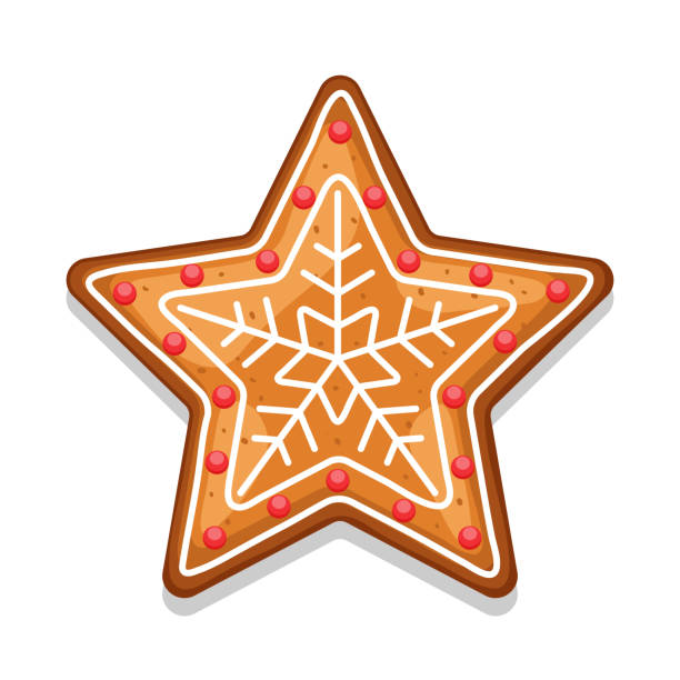Gingerbread cookies star. Illustration of Merry Christmas sweets Gingerbread cookies star. Illustration of Merry Christmas sweets. gingerbread man cookie cutter stock illustrations
