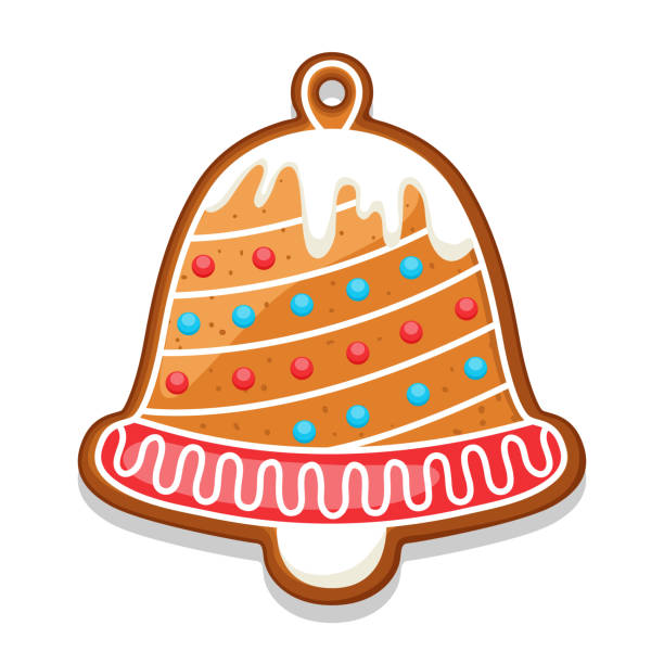 Gingerbread cookies bell. Illustration of Merry Christmas sweets Gingerbread cookies bell. Illustration of Merry Christmas sweets. gingerbread man cookie cutter stock illustrations