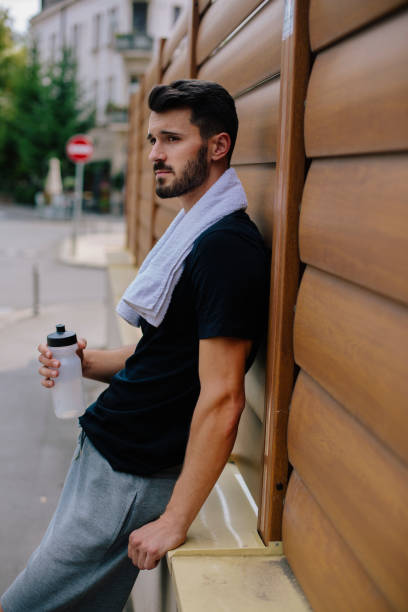 istock Sports man after training outdoors 859830546