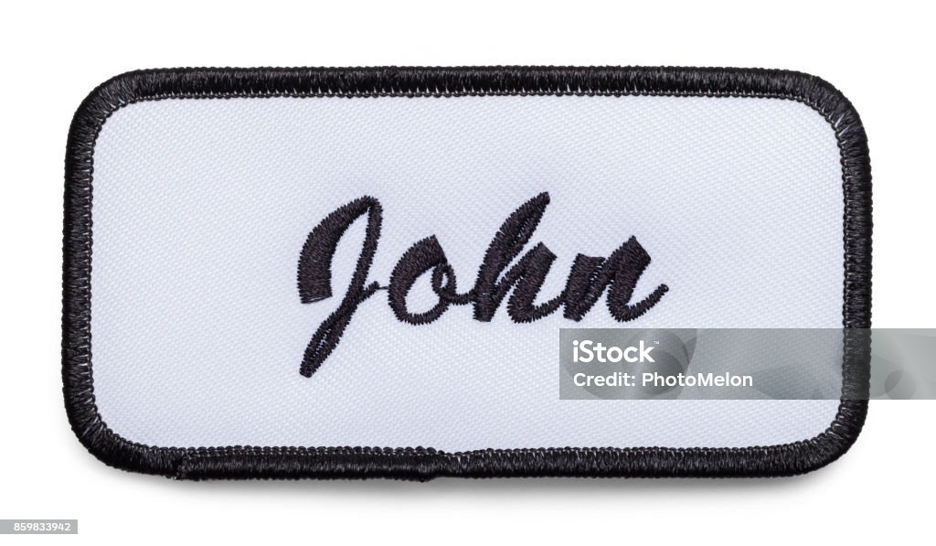 John Name Patch Stock Photo - Download Image Now - Name Tag, Identity,  Occupation - iStock