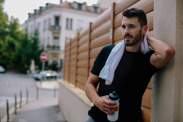 istock Sports man after training outdoors 859837474