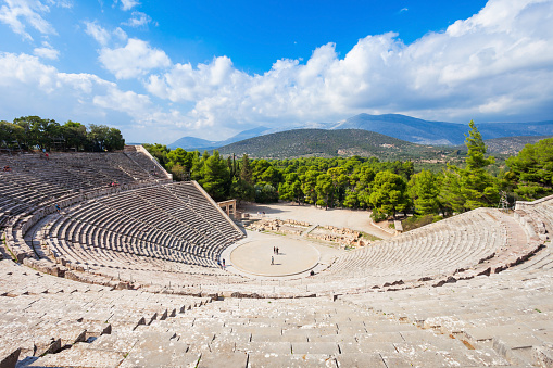 The Epidaurus Ancient Theatre is a theatre in the Greek city of Epidaurus, built on the Cynortion Mountain, near Lygourio, and belongs to the Epidaurus Municipality.