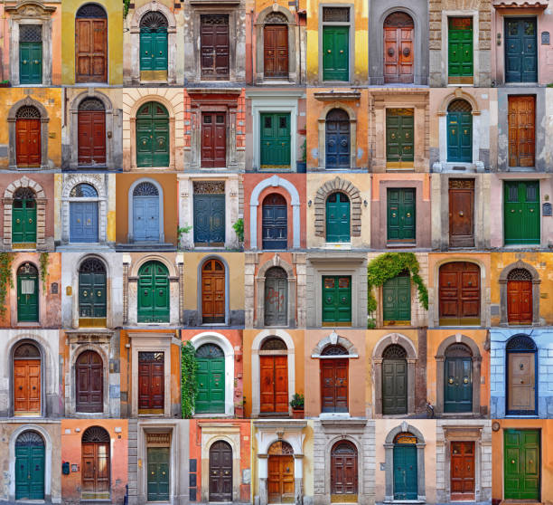 istock Colorful collage made of doors  from Rome, Italy 859856774