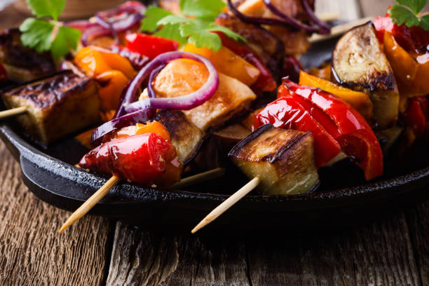 istock Chicken and vegetables skewers 859870994
