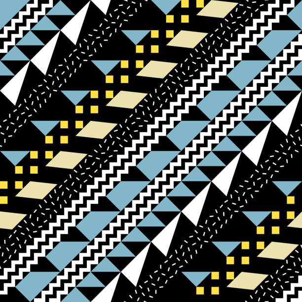 istock Retro color seamless pattern. Fancy abstract geometric art print. Ethnic hipster ornamental lines backdrop. 859871646