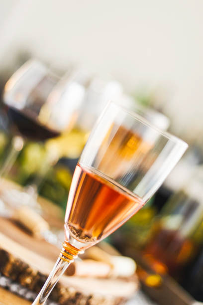 istock Wine tasting theme. Close-up of rose wine 859879758