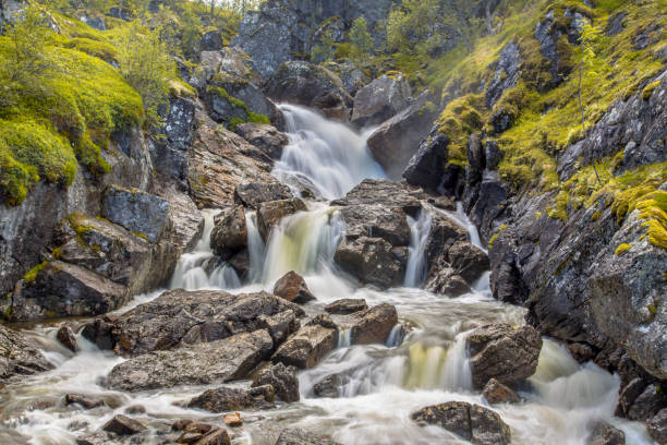istock Waterfall with long exposure and blurred water flow 859884254