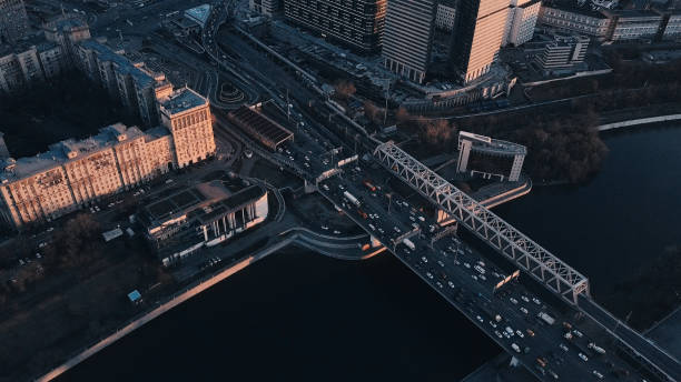 istock Aerial view of traffic 859896598