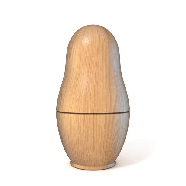 istock Wooden unpainted matryoshka doll 3D 859901562