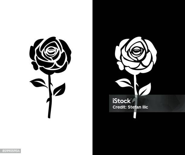 Rose Icon Stock Illustration - Download Image Now - Icon Symbol, Rose - Flower, Abstract