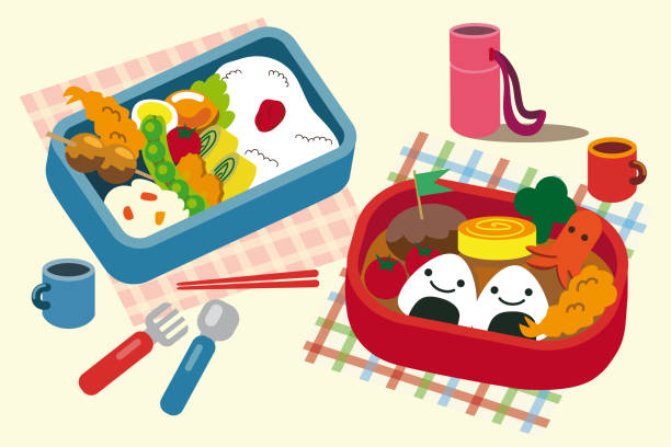 bento box-vektor-illustration - bento stock-grafiken, -clipart, -cartoons und -symbole