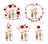 istock white background set full body elderly couple inlove grandparents with hearts floating around 859917240