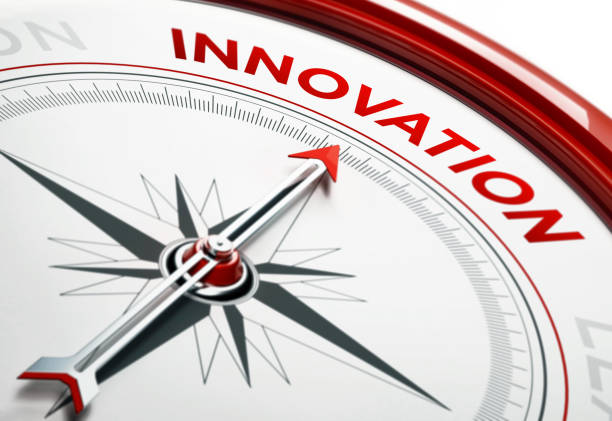 istock Innovation Concept: Arrow of A Compass Pointing Innovation Text 859917326
