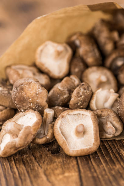 istock Portion of Raw Shiitake mushrooms, selective focus 859917670