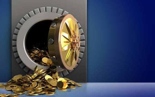 istock 3d golden coins over blue 859929924