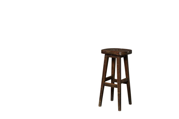 istock Old wooden chair isolated on white background 859933082