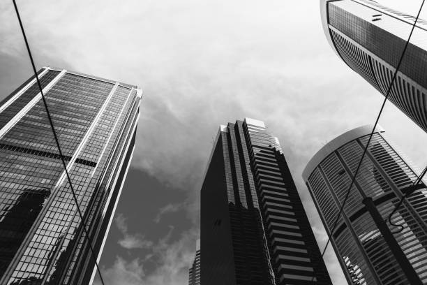 istock Modern office building detail, glass surface 859934440