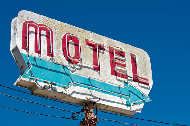 istock Vintage Motel Sign on Blue 859936534